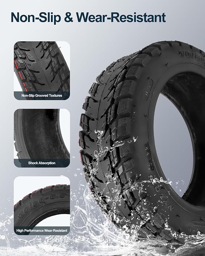 11 inch 70/80-6.5 Tubeless Rubber Tire for Segway Ninebot S-Plus Smart Self-Balancing Scooter Accessories, Hoverboard Heavy Duty Tire Explosion-proof Replacement, NOT for Ninebot S (2 PCs)