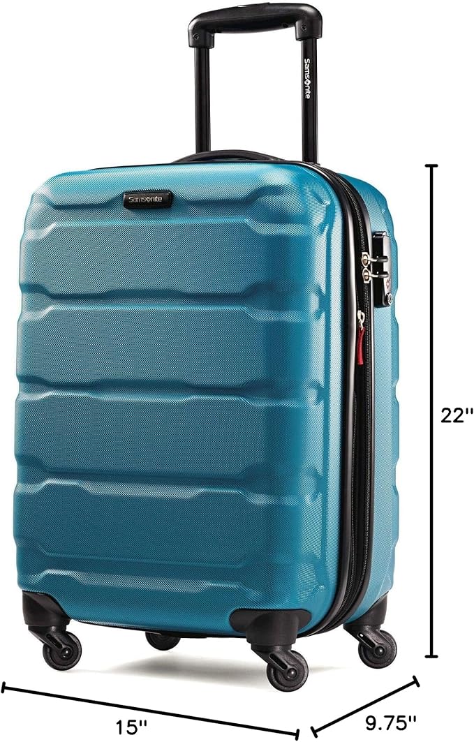 Samsonite Omni PC ハードサイド 拡張可能荷物 スピナーホイール付き、カリビアンブルー、機内持ち込み20インチ
