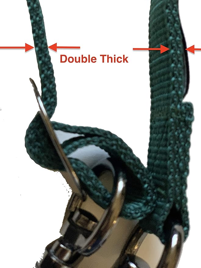 Majestic Ally Pack of 2, Double Thick Trailer Tie for Horse Haulage, with Adjustable Buckle, Panic Snap and Bull Snap – 1 Inch by 36 Inch (Black)