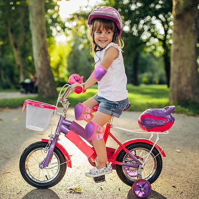 Kids Protective Gear, Knee Pads Elbow Pads with Wrist Guards for Roller Skating Cycling Skateboard Bike Scooter Rollerblade Safety Gear for Kids 2-7 Years Old
