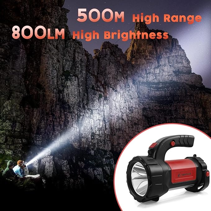 AlpsWolf キャンプランタン充電式、同LED懐中電灯スポットライトランタン 2個セット 800LM、3600容量駆動、屋外ハイキング、停電用の赤色ポータブル高輝度キャンプライト