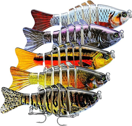 釣りルアー マルチジョイント 釣りキット ゆっくり沈むリアルなスイムベイト 淡水・海水用クランクベイト バス トラウト バスルアー