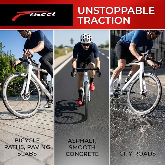 Fincci Laveno 700x32c Bike Tire - Pair Foldable Aramid 700c Durable Tires 32-622 with 1 mm Nylon Puncture Proof - 28 inch Bicycle Tires for Road, Hybrid Bikes - 60 TPI