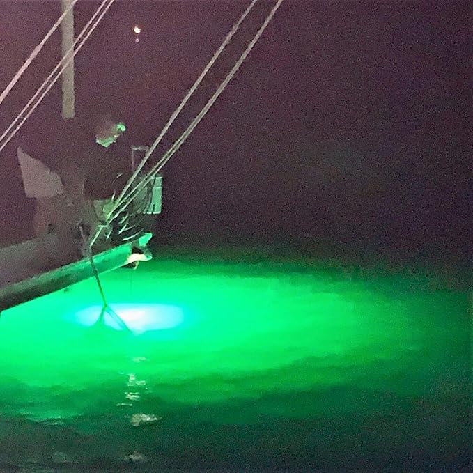 New Underwater Dock Fishing Light 110V with Extra Long 50ft Cord, 7500 Lumens, Made in Texas