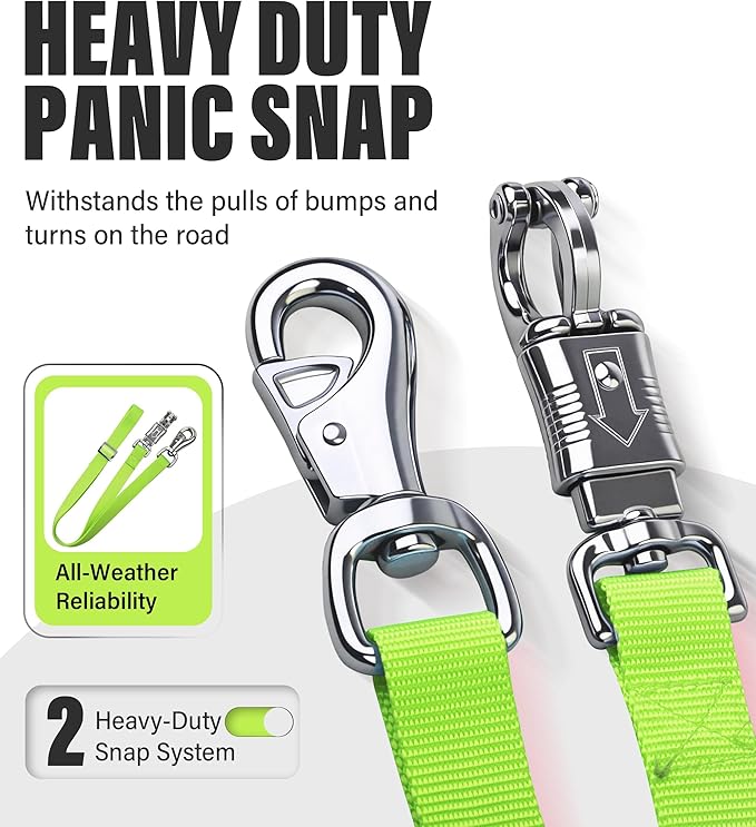 Cross Ties for Horse, Nylon Trailer Tie w/Quick-Release Panic Snap & Bull Snap Horse Trailer Accessories, Adjustable Length Range 42.5" to 73", Equestrian Supplies, Neon Yellow