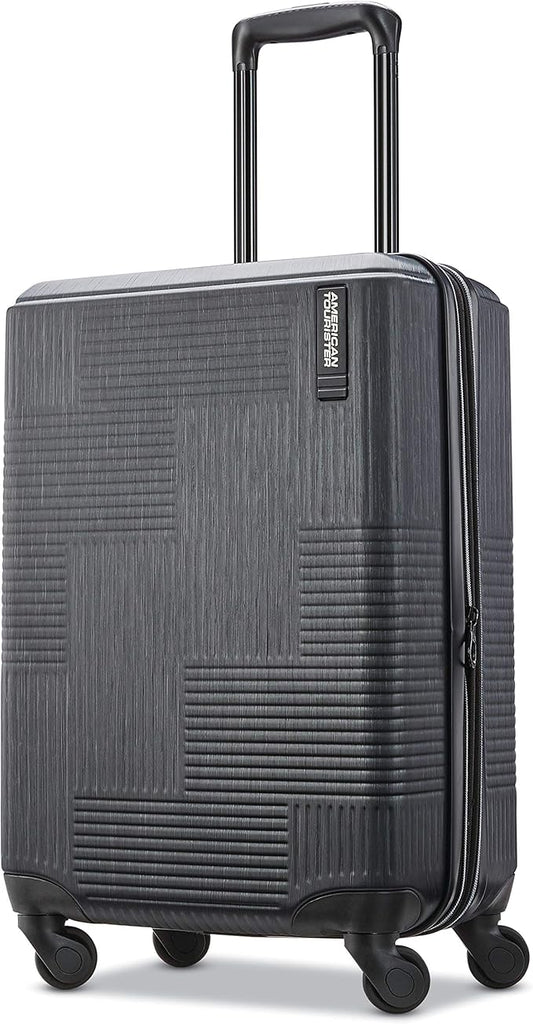 American Tourister Stratum XLT Expandable Hardside Luggage with Spinner Wheels, Jet Black, Carry-On 21-Inch
