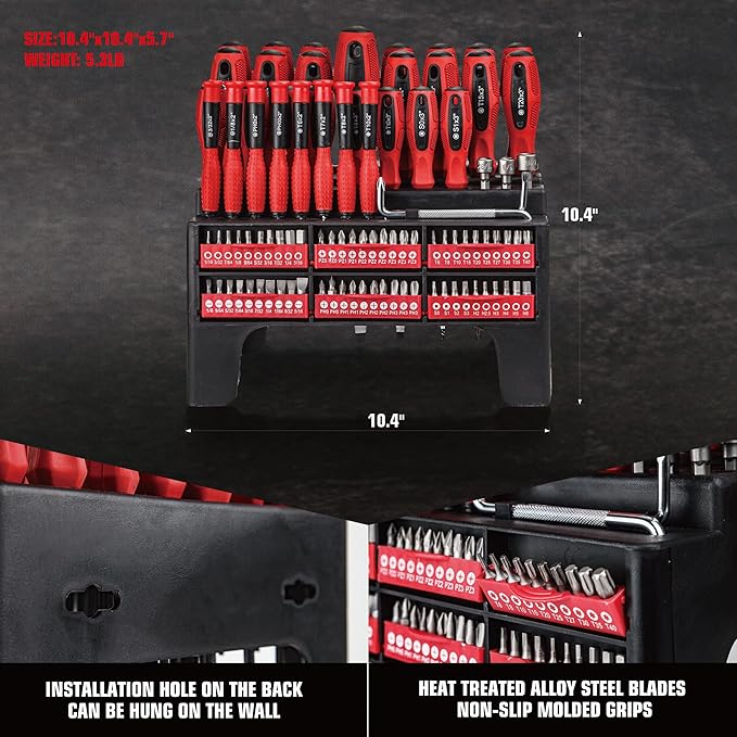 CARTMAN Magnetic Screwdriver Set with Rack, Includs Precision Screwdriver, Magnetizer Demagnetizer and Magnetic Bowl, DIY Tools for Men