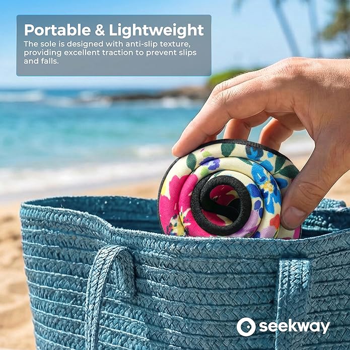 SEEKWAY マリンシューズ ウォーターシューズ レディース メンズ 大人 速乾 アクアソックス ベアフット 滑り止め ビーチ水泳 川 プール 湖 サーフィン用 ブラック SK002(U)