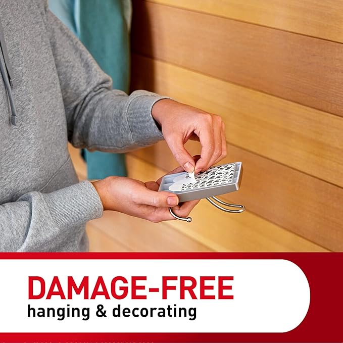 Command X-Large Satin Nickel Triple Hook, 2 Hooks, 6 Strips, Damage-Free Hanging with Adhesive Strips, No Tools Wall Hook for Hanging Decorations in Living Spaces