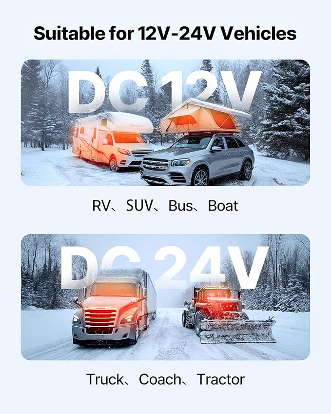 VEVOR 8KW Diesel Heater, DC12-24V, Fast Heating Diesel Air Heater, with Remote Control and Color Digital Display, 10L Fuel Tank, Low Noise, Voice Announcement, for RV, Truck, Boat and Trailer