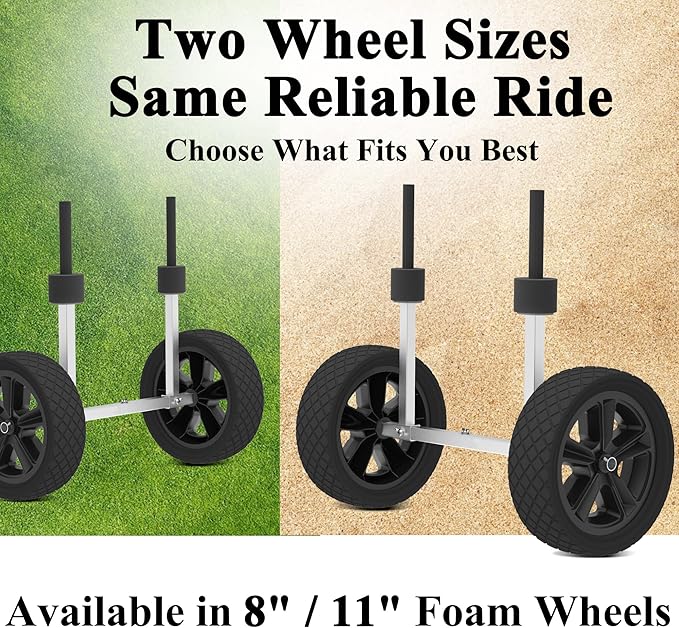 GanFindX Heavy Duty Kayak Cart | Adjustable Foldable Trolley with Durable Wheels, Portable Kayak Transport Cart, Tie-Down Straps