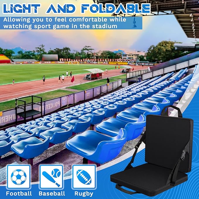 Juexica 2 Pcs Stadium Seats Boat Canoe Kayak Seat Stadium Seats for Bleachers Without Back Support for Indoor Outdoor Sport Events Bleacher Outing Traveling Hiking Fishing Camping