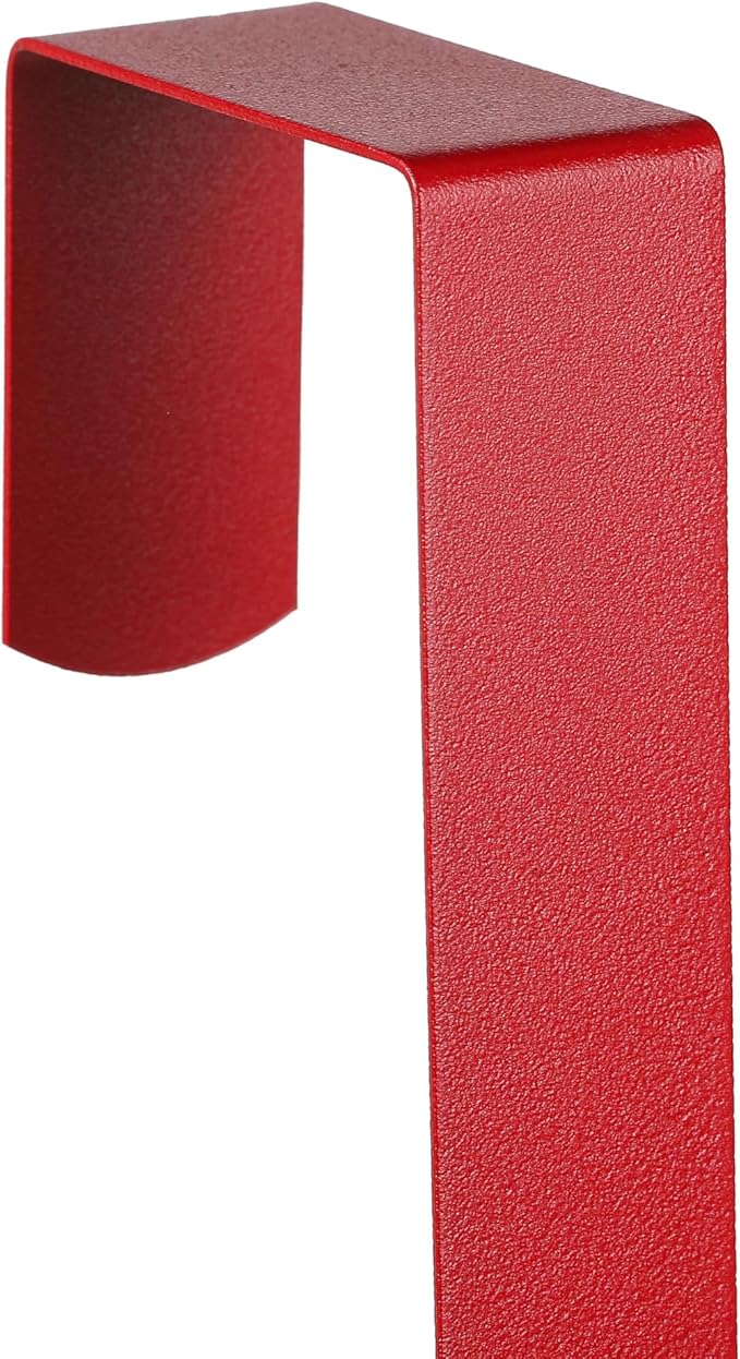 Sattiyrch 12" Wreath Hanger for Front Door,Steel Over The Door Hanger Hook,Wreath Door Hanger (Red,1)