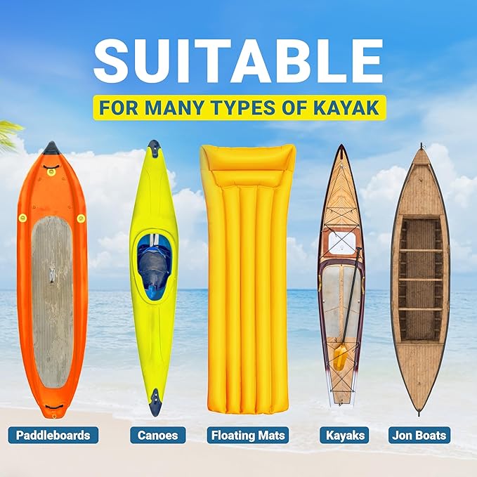 YES4ALL Kayak Cart U-Shape Aluminum, 200lbs Capacity Kayak Dolly with 4 Fixing Straps & Thick PU Wheels, Foldable Canoe Cart