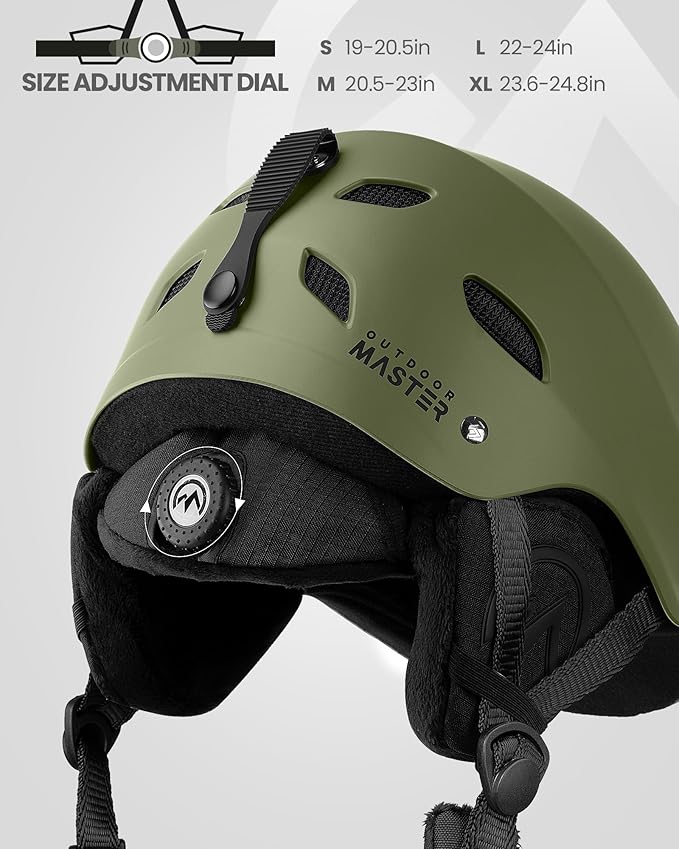 OutdoorMaster Kelvin Ski Helmet - Snowboard Helmet for Men, Women & Youth