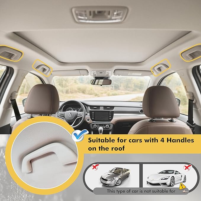 Hikeen Fishing Rod Holder for Car, Vehicle Fishing Pole Holder Roof Rack Inside,5 Rod Capacity, Heavy Duty Adjustable 28-59 Inch, Fishing Rod Carrier Pole Storage for Trucks,SUV, Wagons, Van