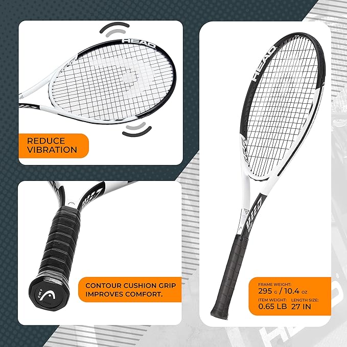 HEAD Geo Speed Adult Tennis Racket - Pre-Strung Light Balance 27.5 Inch Racquet