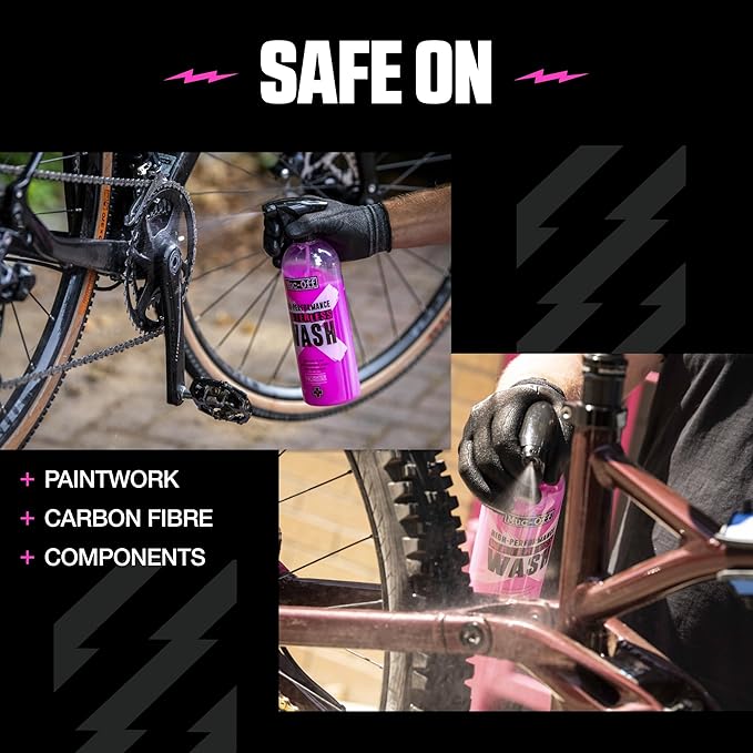 Muc-Off High Performance Waterless Bike Wash 750ml (Pack of 1) | Spray & Wipe Bike Cleaner | No Water Needed | Safe on Carbon Fibre | Cleans & Polishes with a Streak-Free Finish