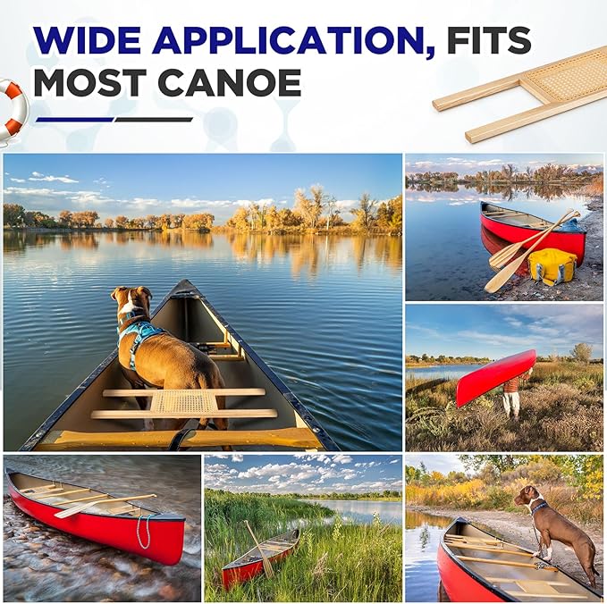 Yerliker 34 Inch Canoe Seat Cane Seat Outdoor Caned Canoe Seats for Kayak Boat