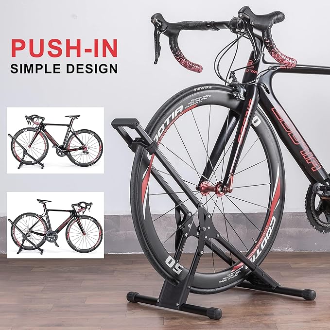 CHEPARK Bike Floor Stand Rack- Indoor Bike Stand for Garage/Home - Bike Storage Bicycle Parking Rack Fit 20”-29” Mountain Road Bikes (2 Bike Rack)