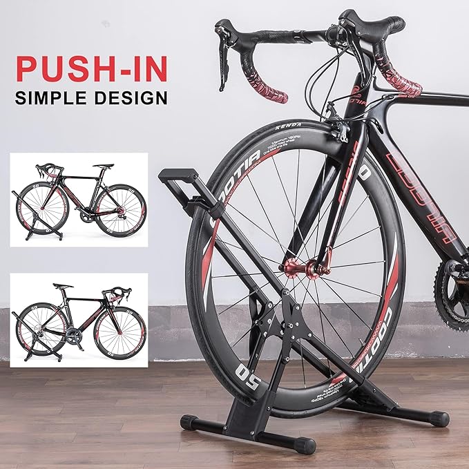 CHEPARK Bike Floor Stand Rack- Indoor Bike Stand for Garage/Home - Bike Storage Bicycle Parking Rack Fit 20”-29” Mountain Road Bikes (3 Bike Rack)