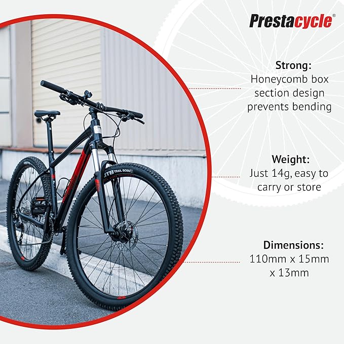 Prestacycle Prestalever Multitool Tire Lever – Tubeless Third-Hand Tire Holder for Tough Installations, Safe for Carbon Rims, Nylon Rim Protector, Bicycles, Made in USA