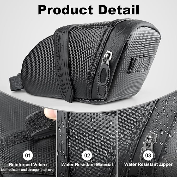 Bicycle Seat Bag Water Proof,Bike Pack Under Seat,Wedge Saddle Bag for Bike,Cycling Accessories