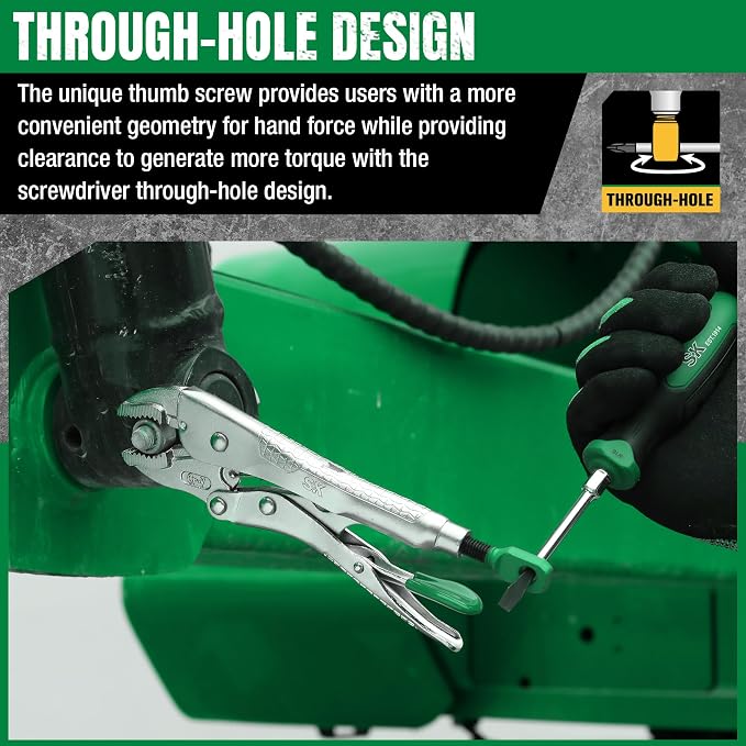 SK 7" Curved Jaw Locking Pliers, Vice Grips, Premium CR-V Steel