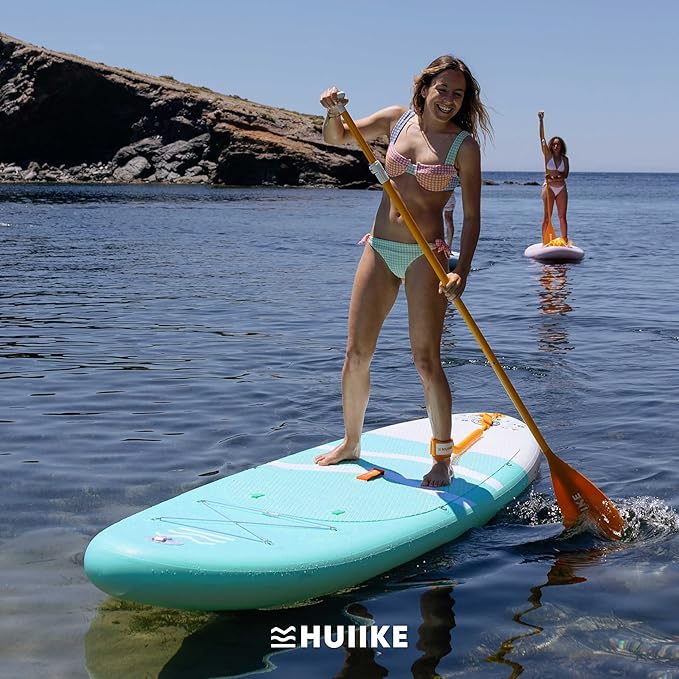 HUIIKE Inflatable Paddle Board for Adults with Accessories Included, Oar, Fins, Pump. Stand Up Paddleboard Great Stability and Resistance. 10’ x 33" x 5.9", Maximum Load 286 lb