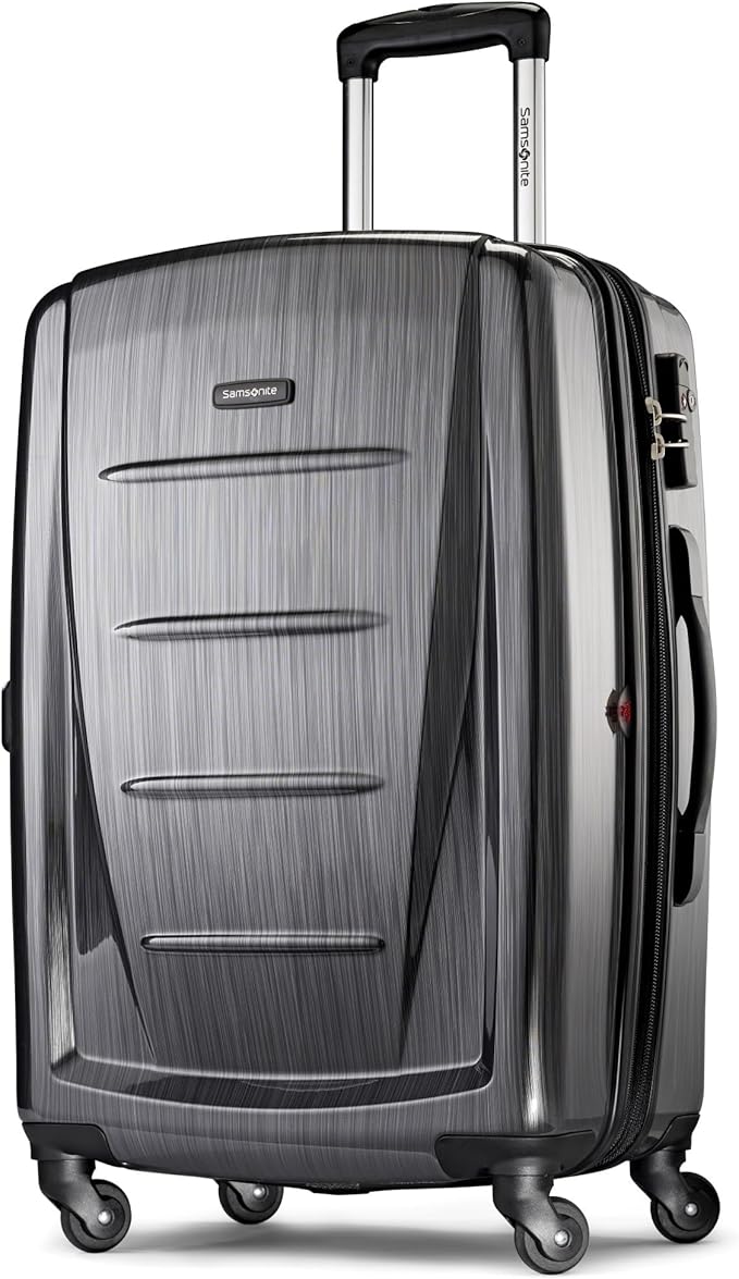 Samsonite Winfield 2 ハードサイド 拡張可能 スピナーホイール付きスーツケース、チャコール、24インチ（受託手荷物Mサイズ）