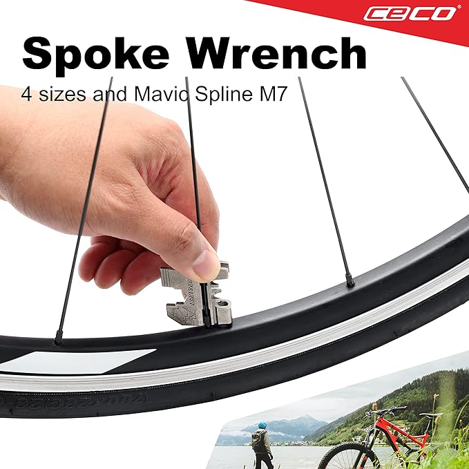 CECO USA 20 Function Bike Tool with Chain Breaker, Bicycle Multi Tool, Heavy Duty, Compact Pocket Sized, Lightweight, High Strength CR-V 6150 Tool Steel, Easy To Carry, Case Pouch Included