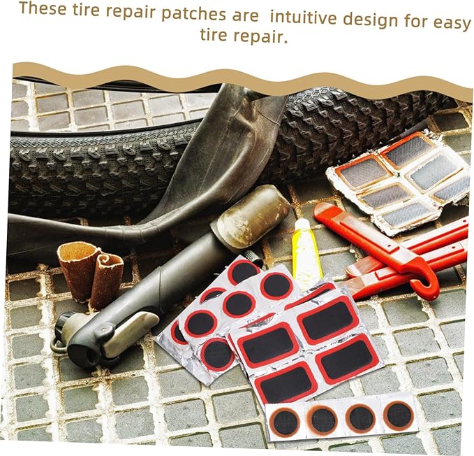 Happyyami 38-Piece Bicycle Inner Tube Repair Kit Tire Levers Adhesive Patches for Motorcycle and Bicycle Portable Puncture Repair Tools for Cyclists