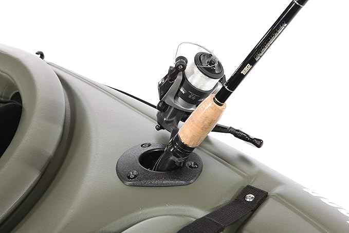 Pelican - Kayak Fishing Rod Holder - Flush Mount Rod Holder– Fishing Tackle Accessory - Recreational Kayak Rod Holder,Black