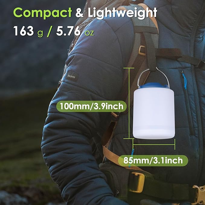 LEDキャンプランタン 充電式キャンプライト 4モード 屋外懐中電灯ランタン 1000ルーメン 防水ポータブル緊急キャンプライト 災害用 ハイキング サバイバルキット用 - ブルー