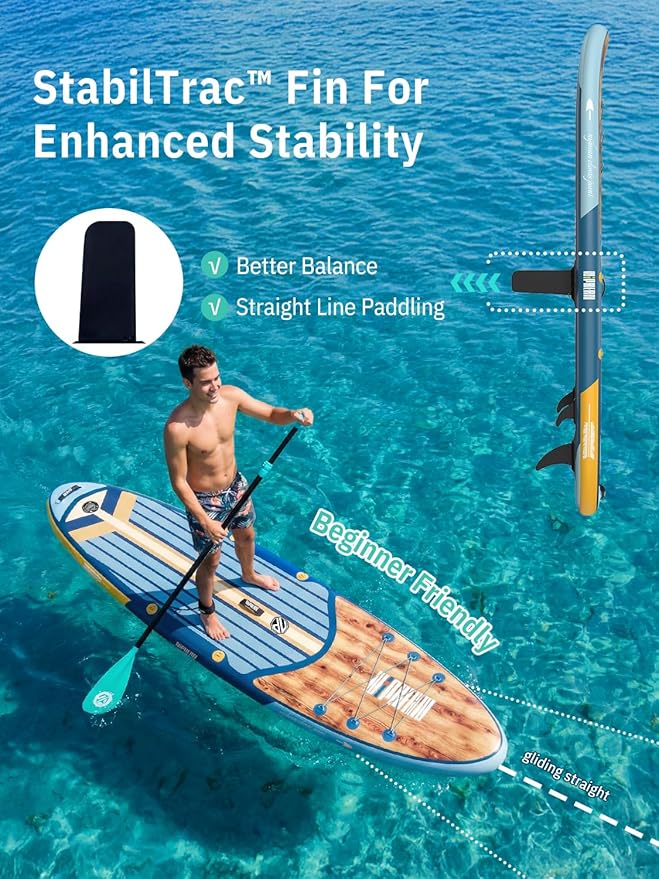 Niphean Inflatable Stand Up Paddle Board with SUP Accessories, Anti-Slip EVA Deck, 10’6’’ Inflatable Paddle Boards for Adults & Youth of All Skill Levels