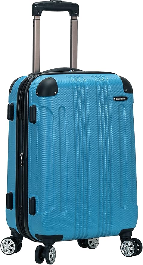 Rockland London ハードサイドスピナーホイール荷物、ターコイズ、機内持ち込み20インチ