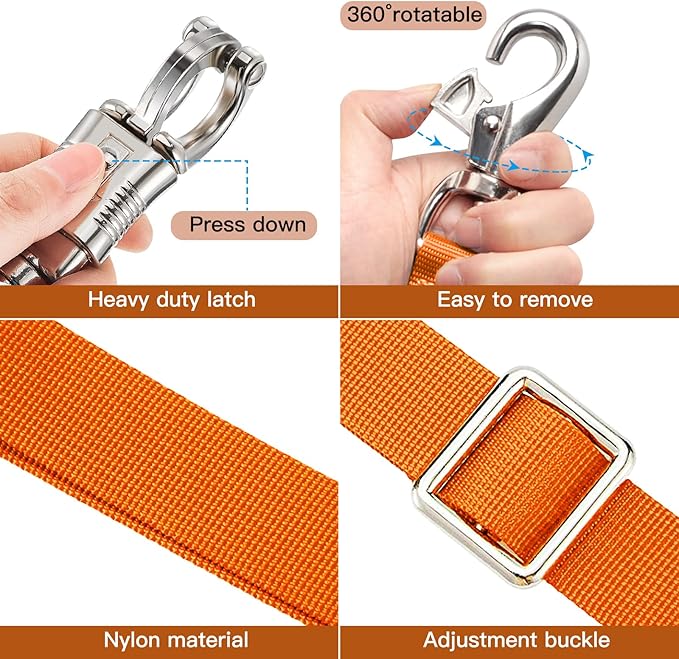 Cross Ties for Horse,Heavy Duty Nylon Trailer Tie with Strong Panic Snap and Bull Snap,Adjustable Length from 45.2" to 78.7",Professional Horse Supplies