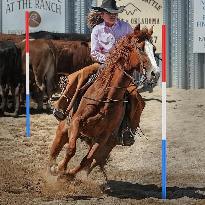 6 Set Pole Bending Poles for Horses 6FT Adjustable Training Equipment for Horses Football Basketball Speed