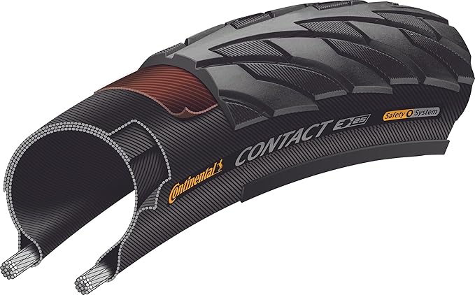 Continental Contact Tire - clincher, wire, SafetySystem Breaker, E25, black or black/Reflex, 20', 26' or 700 sizes