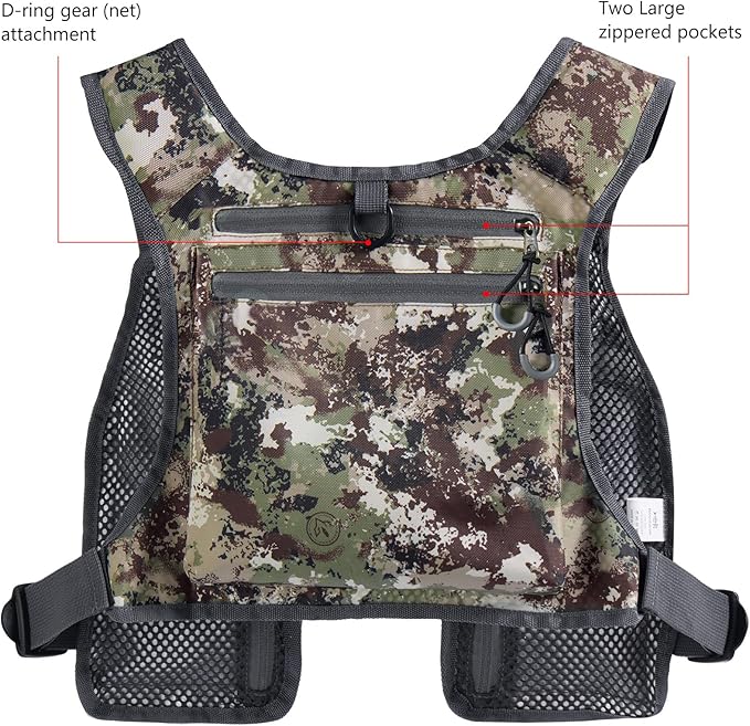 BASSDASH FV08 Ultra Lightweight Fly Fishing Vest for Men and Women Portable Chest Pack One Size Fits Most