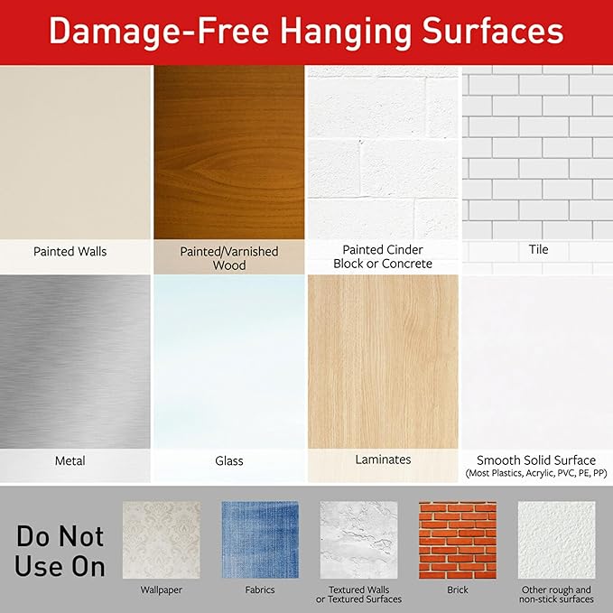 Command Large Modern Reflections Metal Hook, Brushed Nickel, 1-Hook, 2-Strips, Decorate Damage-Free