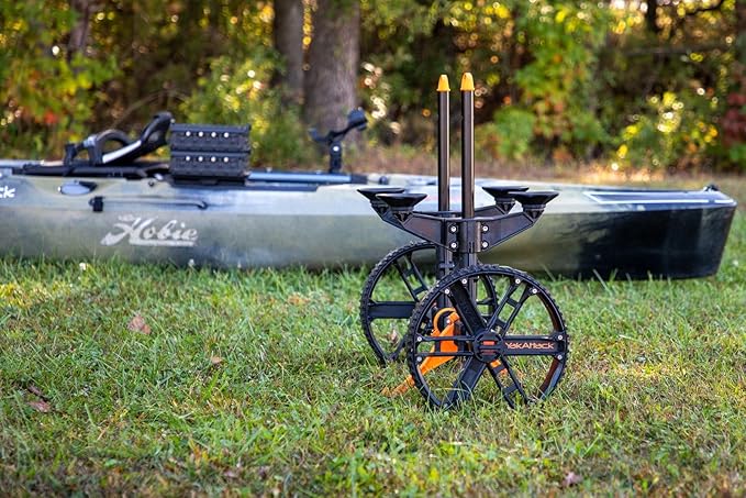 YakAttack Kayak Carts with Adjustable Frame & Wheel Options | All-Terrain, Sand & Solid Tire Variations | Durable Folding Transport System for Kayaks & Canoes | Made in USA