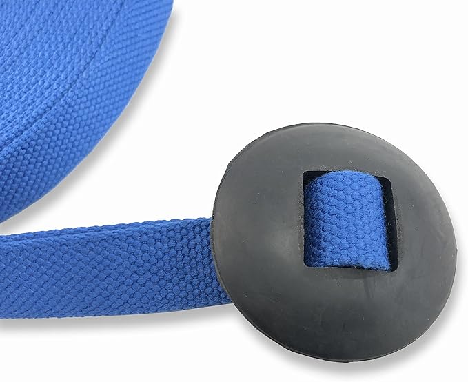 35' Flat Cotton Web Lunge Line with Bolt Snap & Rubber Stop - By Southwestern Equine (35', Sapphire)