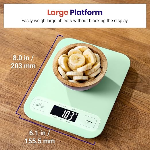 Etekcity キッチンスケール デジタルはかり グラム・オンス表示 体重管理、ベーキング、料理、ケト食、食事準備に 大型 グリーン