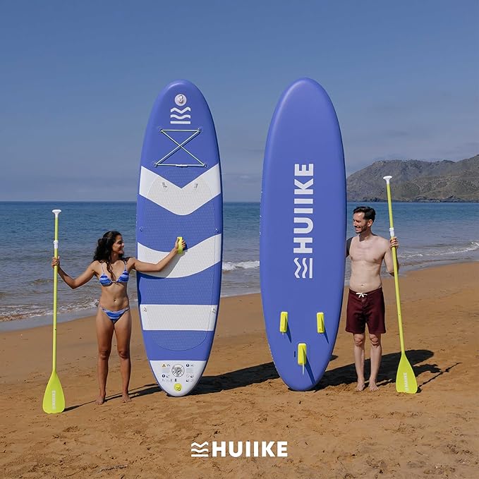 HUIIKE インフレータブルパドルボード 大人用 アクセサリー付き（オール、フィン、ポンプ）。抜群の安定性と耐久性を持つスタンドアップパドルボード。10フィート x 33インチ x 5.9インチ、最大積載量286ポンド