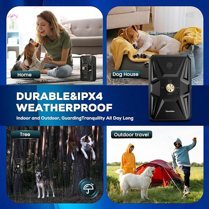 Anti Barking Devices, Auto Ultrasonic Dog Bark Deterrent Devices Long Range 50ft, 3 Modes Rechargeable Bark Box Barking Control Devices, Effective Stop Barking Dog Devices Indoor/Outdoor Training