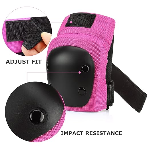 Adult Knee Pads Elbow Pads Wrist Guards for Adult Kids, 6 in 1 Protective Gear Set for Skateboarding Biking Roller Skating Cycling Outdoor Sports (Large)