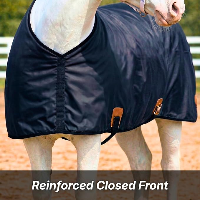 Nylon Horse 420D Stable Sheet | Breathable & Durable Horse Sheet | Keeps Coat Clean, Smooth & Shiny | Adjustable Fit Summer Sheet (60"– 86" Sizes)