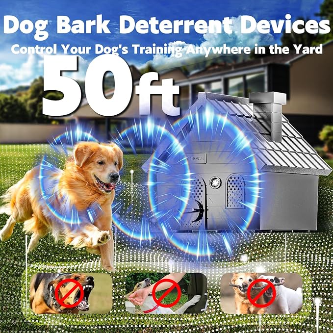 Mimo Style Anti Barking Device for Dogs, Ultrasonic Dog Bark Deterrent Devices, Dog Barking Silencer up to 50 FT, Dog Barking Control Device, Bark Box Indoor Outdoor Use(Black)