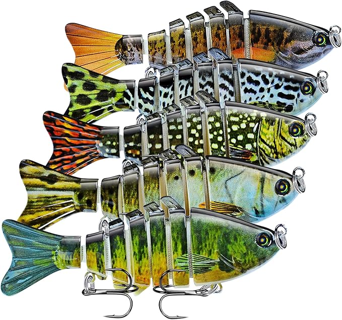 Fishing Lures Multi Jointed Fish Fishing Kits Slow Sinking Lifelike Swimbait Freshwater and Saltwater Crankbaits for Bass Trout Bass Lures